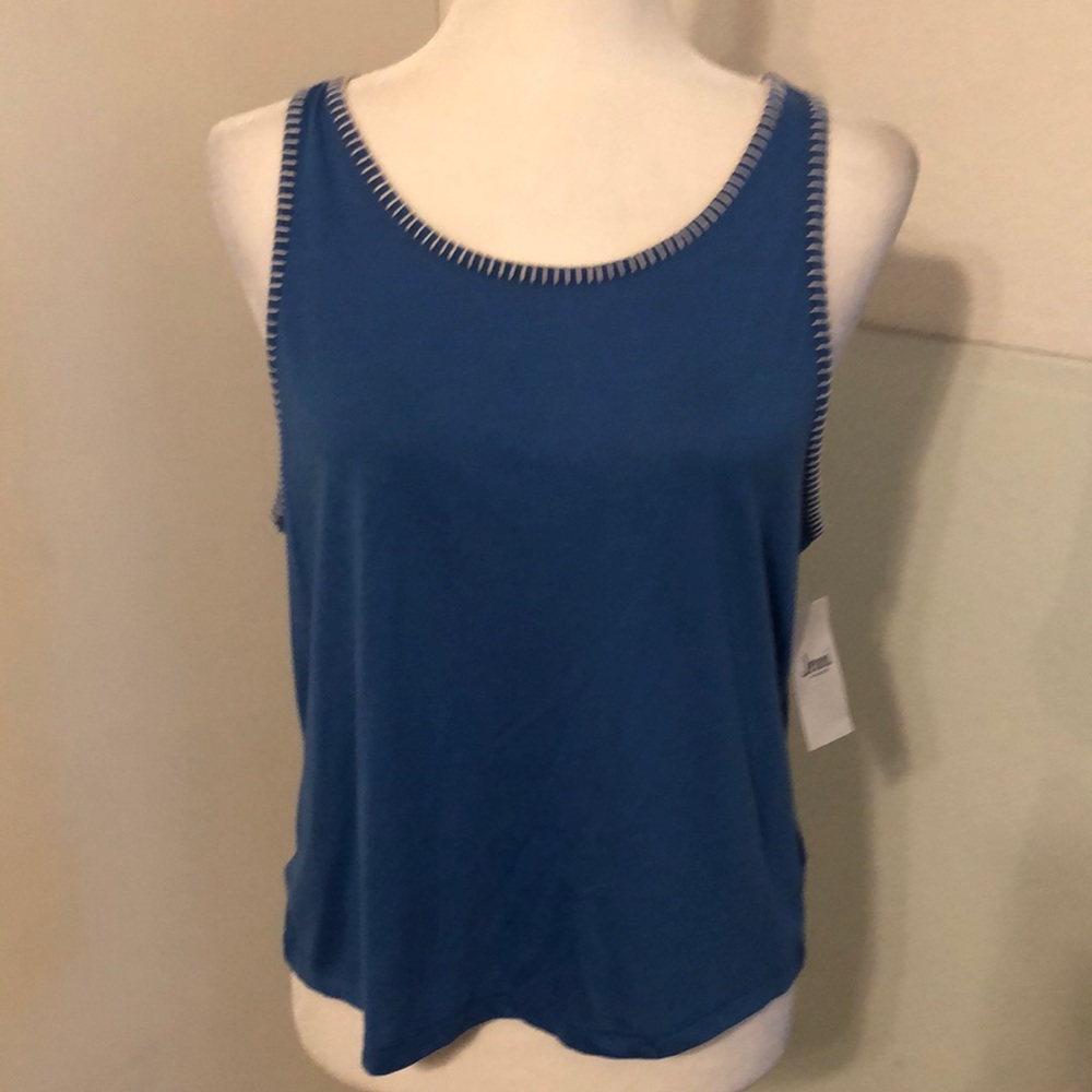 Jenni Blue Sz M Sleeveless Crop Top BNWT